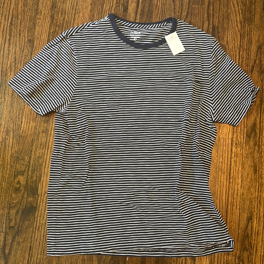 Brand new with tags jcrew pocket tshirt navy stripes